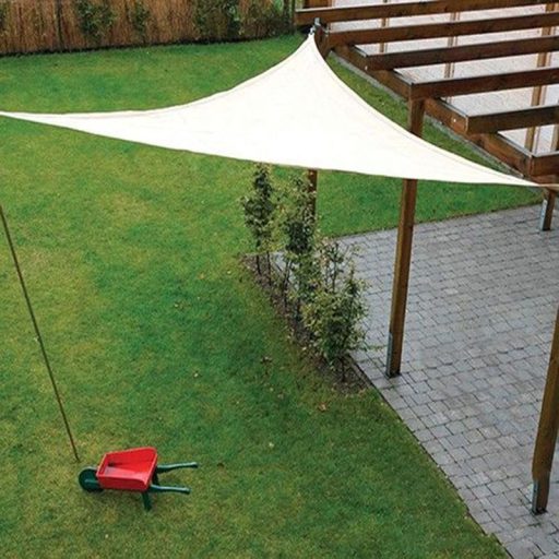 Napvitorla - árnyékoló teraszra, háromszög alakú 3,6x3,6x3,6 m Fehér színben - HDPE anyagból