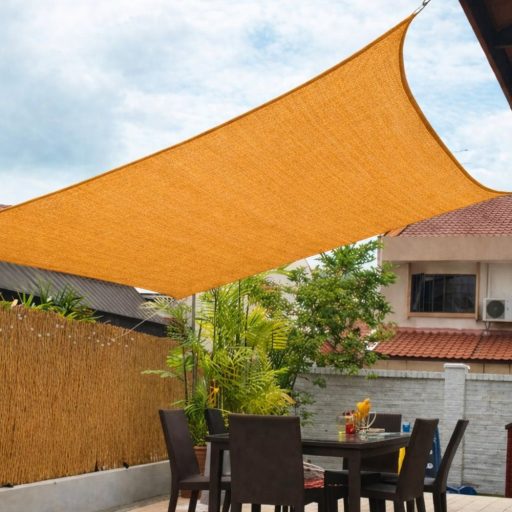 Napvitorla - árnyékoló teraszra, négyszög alakú 3x3 m Aranyhomok színben - HDPE anyagból