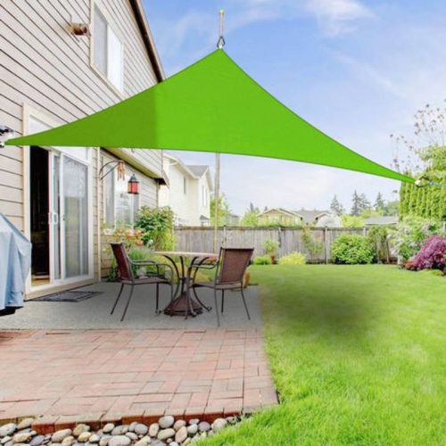 Napvitorla - árnyékoló teraszra, háromszög alakú 5x5x5 m bézs színben - HDPE anyagból