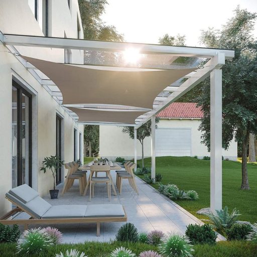 Napvitorla - árnyékoló teraszra, négyszög alakú 2x3 m Grafitszürke színben - Poliészter anyagból