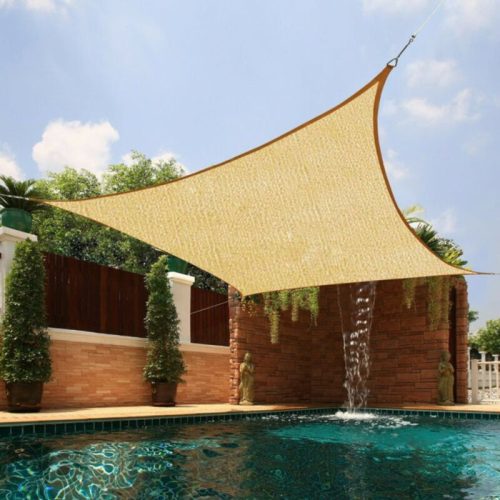 Napvitorla - árnyékoló teraszra, négyszög alakú 2x3 m Világos Bézs színben - HDPE anyagból