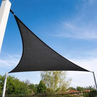   Napvitorla - árnyékoló teraszra, háromszög alakú 5x5x7 m Grafitszürke színben - Prémium HDPE anyagból
