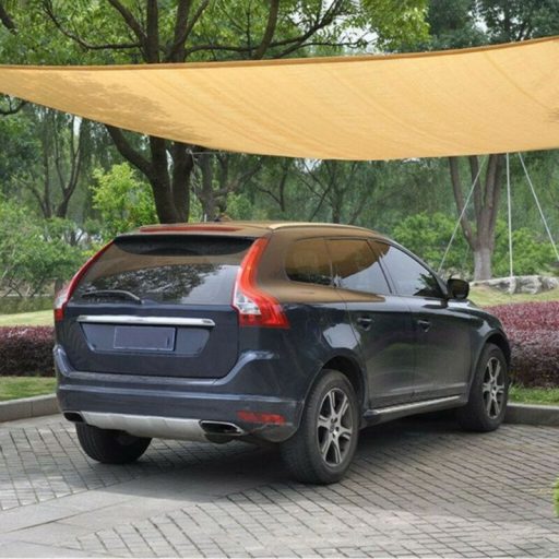 Napvitorla - árnyékoló teraszra, négyszög alakú 4x5 m Világos Homok színben - HDPE anyagból