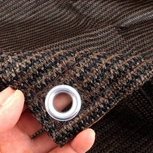 HDPE belátásgátló, betekintésgátló, árnyékoló háló kerítésre - Kávé színben